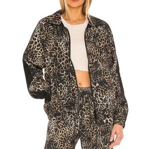 Pam & Gela X Revolve Leopard Animal Print Full Zip Windbreaker Jacket